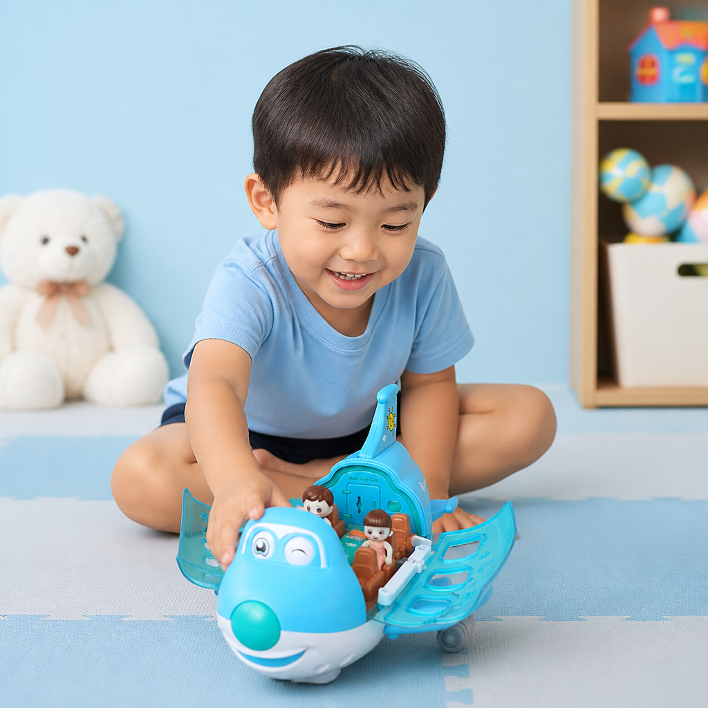 Driving Toy Airplane with Lights and Music