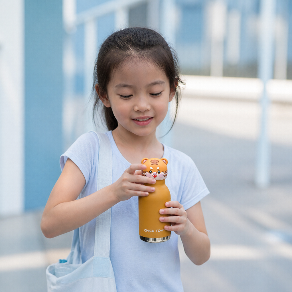 Cute Cartoon Animal Insulated Stainless Steel Straw Cup – 480ml