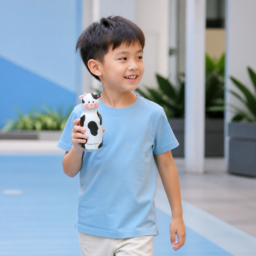 Cute Cartoon Animal Insulated Stainless Steel Straw Cup – 480ml