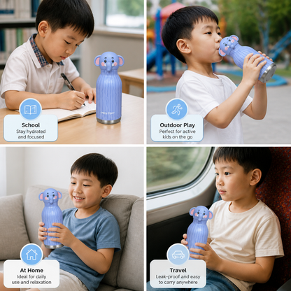 Cute Cartoon Animal Insulated Stainless Steel Straw Cup – 480ml