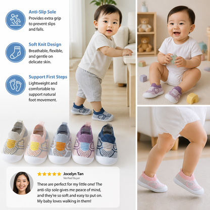 Soft Knit Anti-Slip Baby Sock Shoes for First Steps