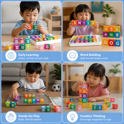 40-Piece Magnetic Letters & Numbers Learning Set – Montessori STEM Toy for Kids