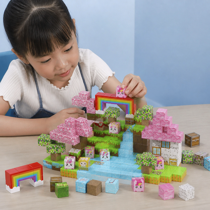 100-Piece Magnetic Building Cube Set – Montessori STEM Construction Toy for Kids