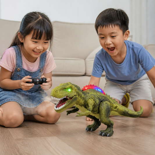 Remote Control Walking T-Rex – RC Dinosaur with Spray Mist, Lights & Sound