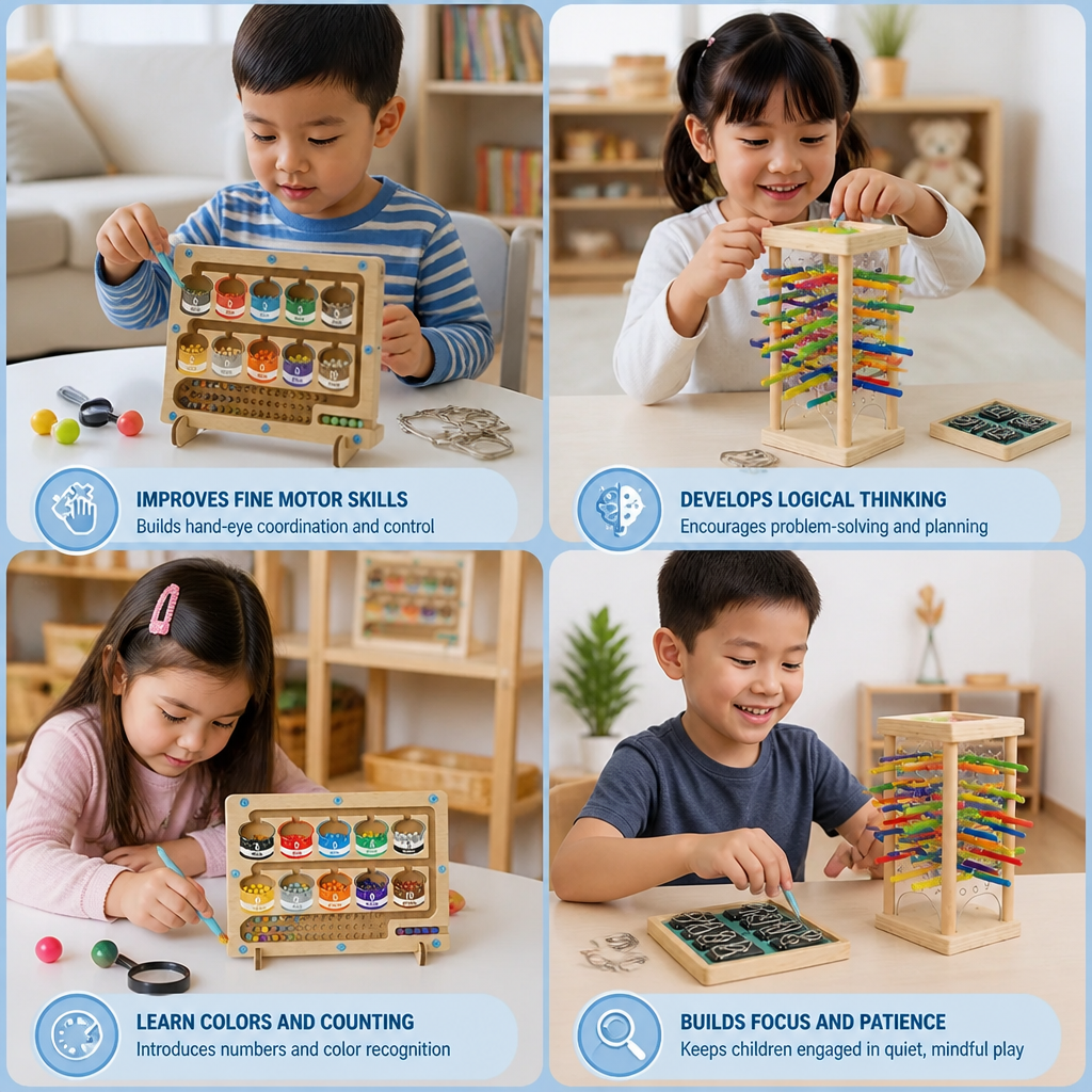 3-Piece Montessori Play and Development Puzzle Set for Children