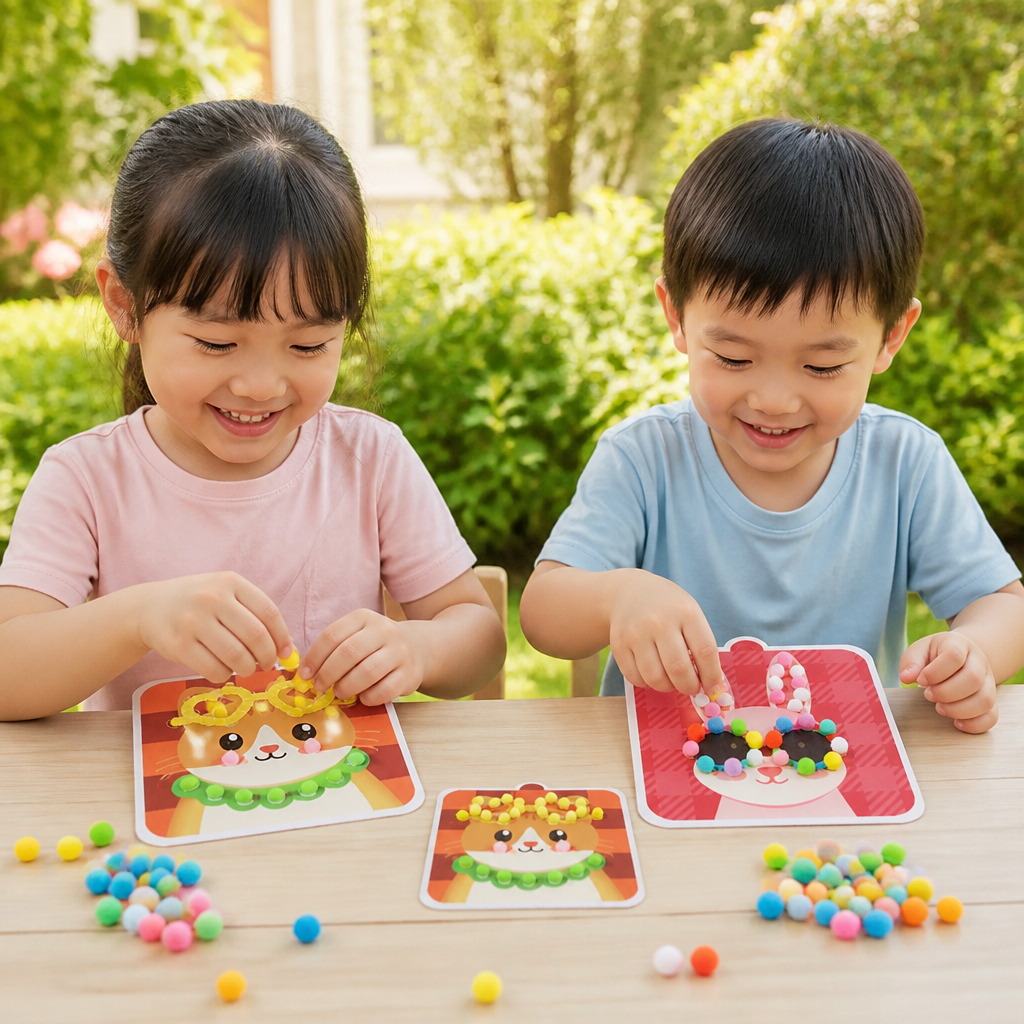 Fuzzy Pom Pom Animal Craft & Painting Kit
