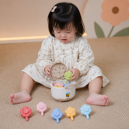 Montessori Flower Pot Color & Number Matching Learning Game