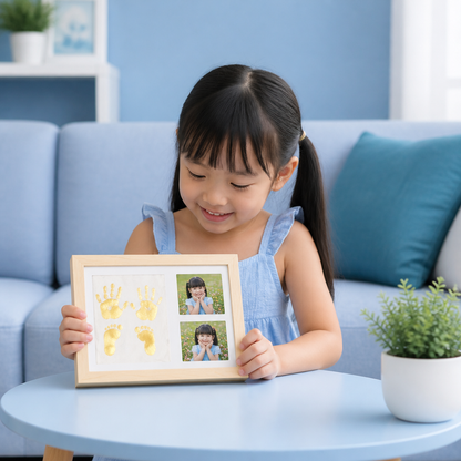 DIY Kids Handprint Keepsake Frame Kit – Hand Impression & Photo Display