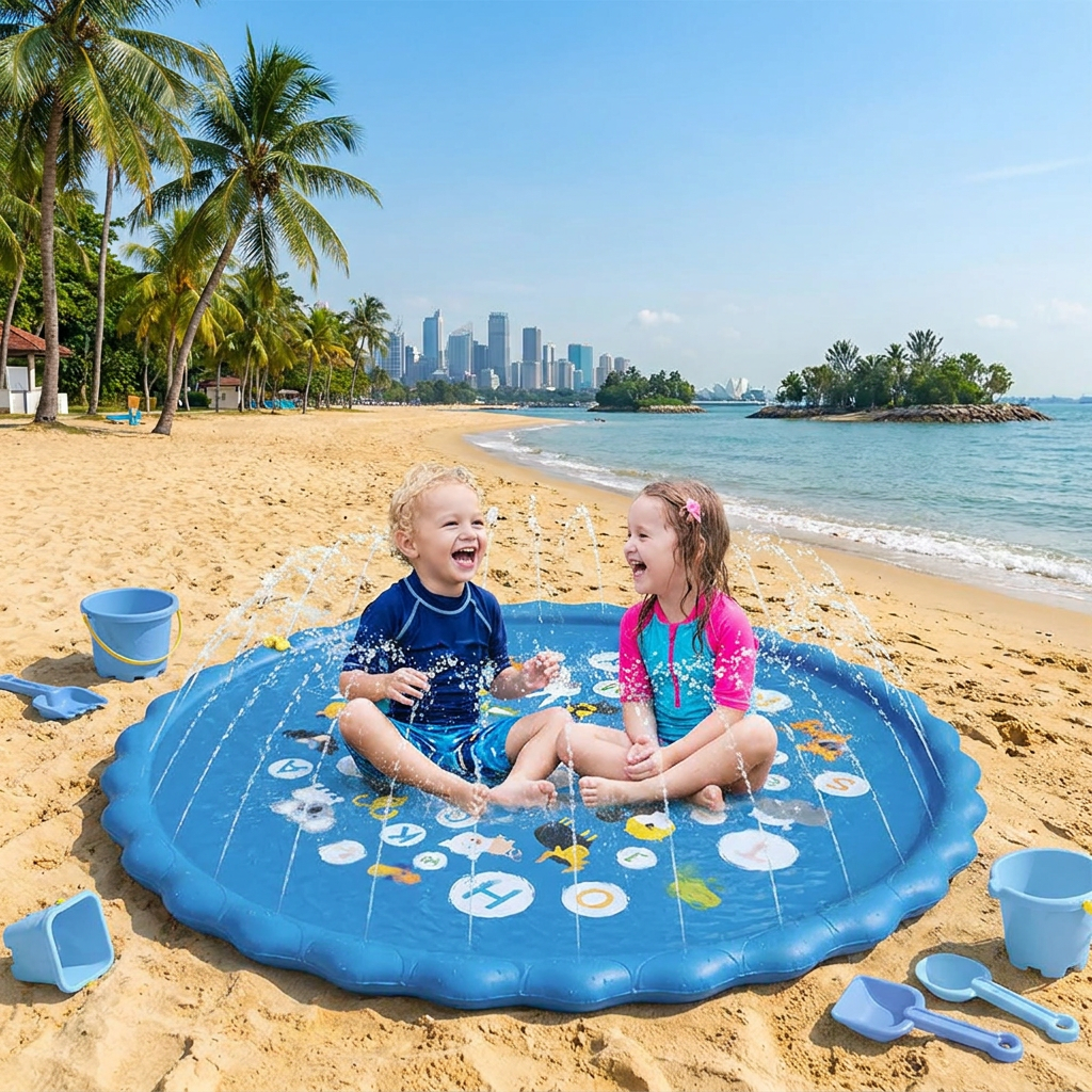 Inflatable Kids Splash Pad with Sprinkler – Outdoor Water Play Mat for Garden & Beach