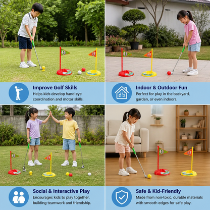 Kids Golf Set with Adjustable Clubs – Perfect for Backyard Play