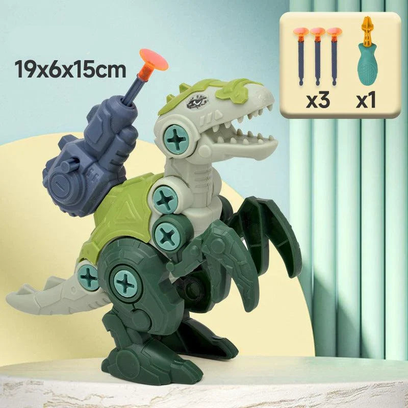 Dinosaur Screw Toy Set with Suction Cup Cannon