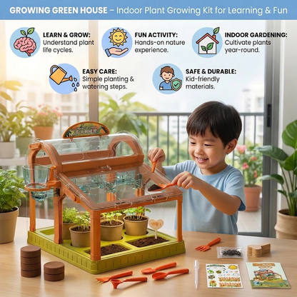 LED Acrylic Kids Greenhouse – Indoor Plant Growing Kit for Learning & Fun