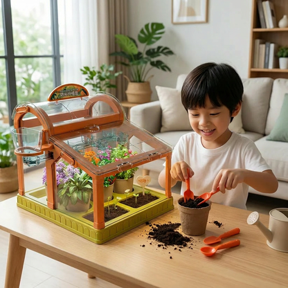 LED Acrylic Kids Greenhouse – Indoor Plant Growing Kit for Learning & Fun