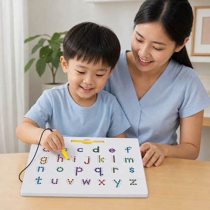 2-in-1 Magnetic Letter Tracing Board for Uppercase & Lowercase Writing Practice