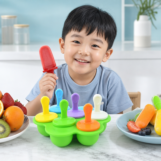 7-Piece Silicone Popsicle Mold – Reusable Ice Pop Maker for Kids