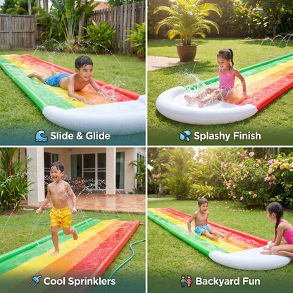 Rainbow Water Slide – Inflatable Outdoor Slide for Kids & Family