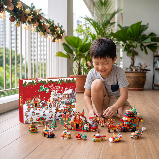 Christmas Village Building Blocks Advent Calendar for Kids