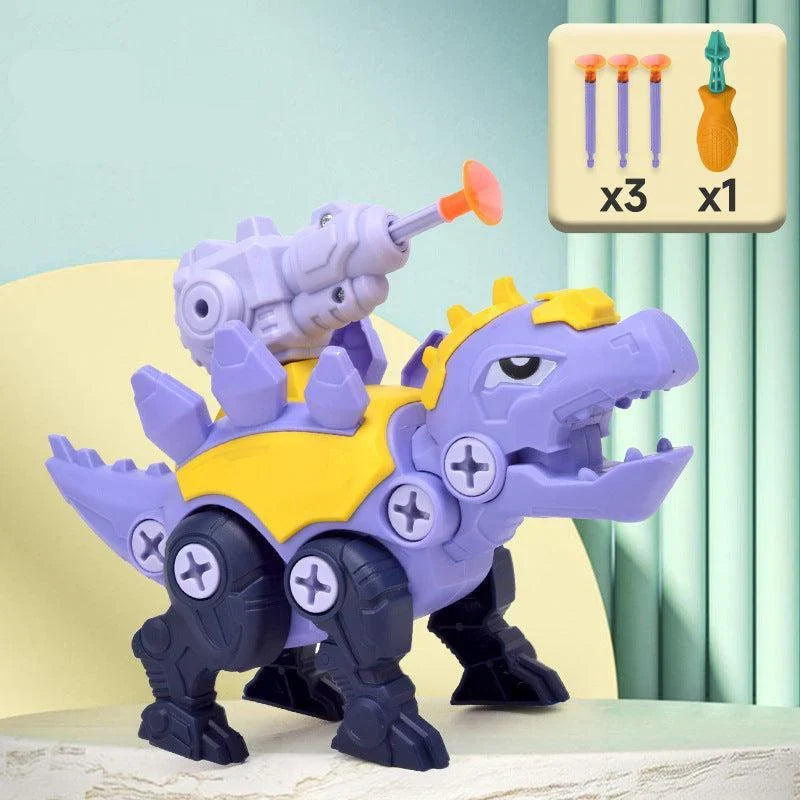 Dinosaur Screw Toy Set with Suction Cup Cannon