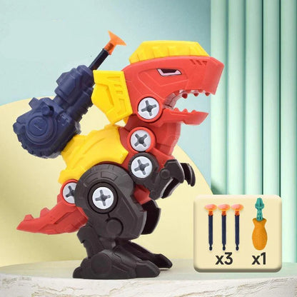 Dinosaur Screw Toy Set with Suction Cup Cannon