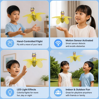 Hand-Controlled Flying Bee Toy with Motion Sensor and LED Lights
