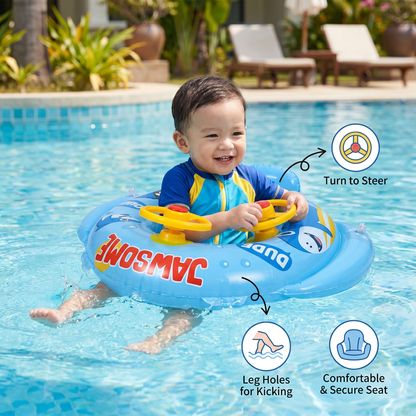 Baby Shark Pool Float with Steering Wheel for Toddlers
