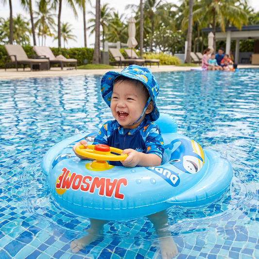 Baby Shark Pool Float with Steering Wheel for Toddlers