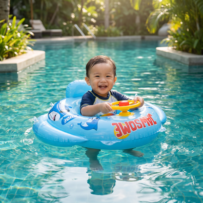 Baby Shark Pool Float with Steering Wheel for Toddlers