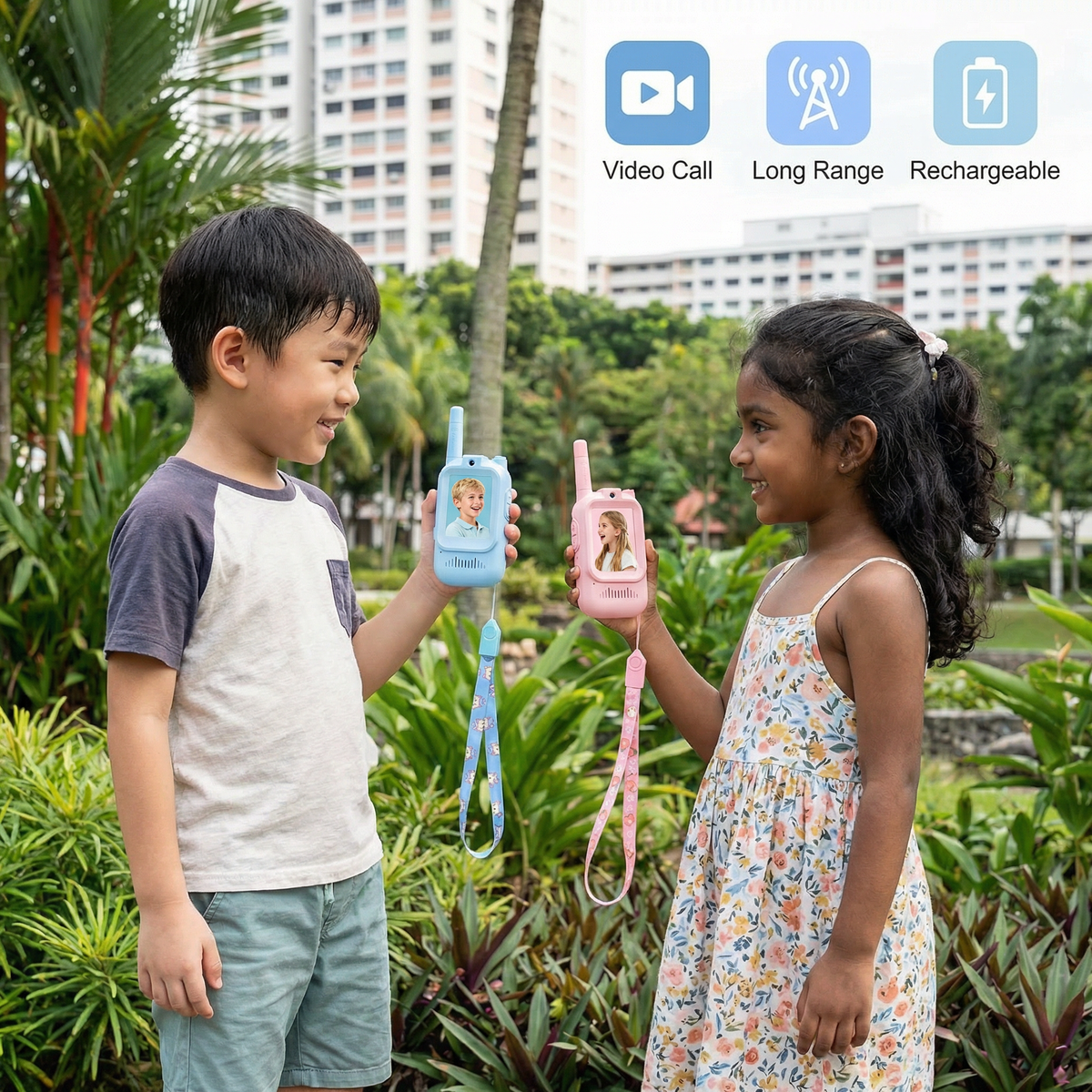 Kids' Video Walkie-Talkie 2-Pack – Radios with Camera & Screen