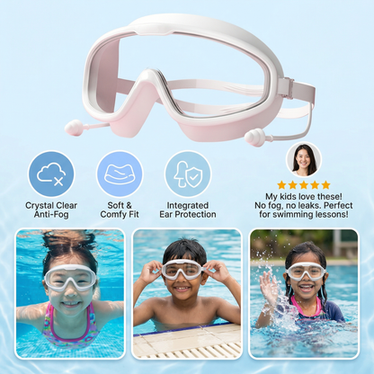 Child-Friendly Swimming Goggles with Large Frames & Anti-Fog System