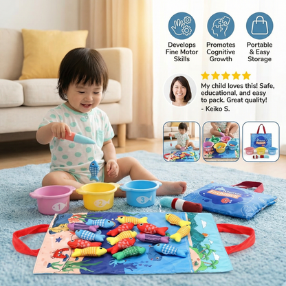 Montessori Plush Fish Pond Toy for Kids