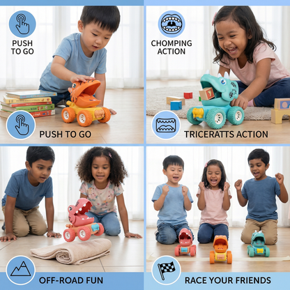 Push & Drive Dino Monster Trucks