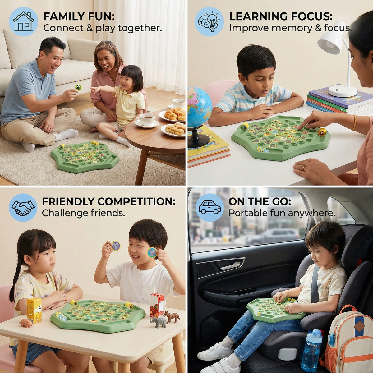 Animal Coin Memory Game Board