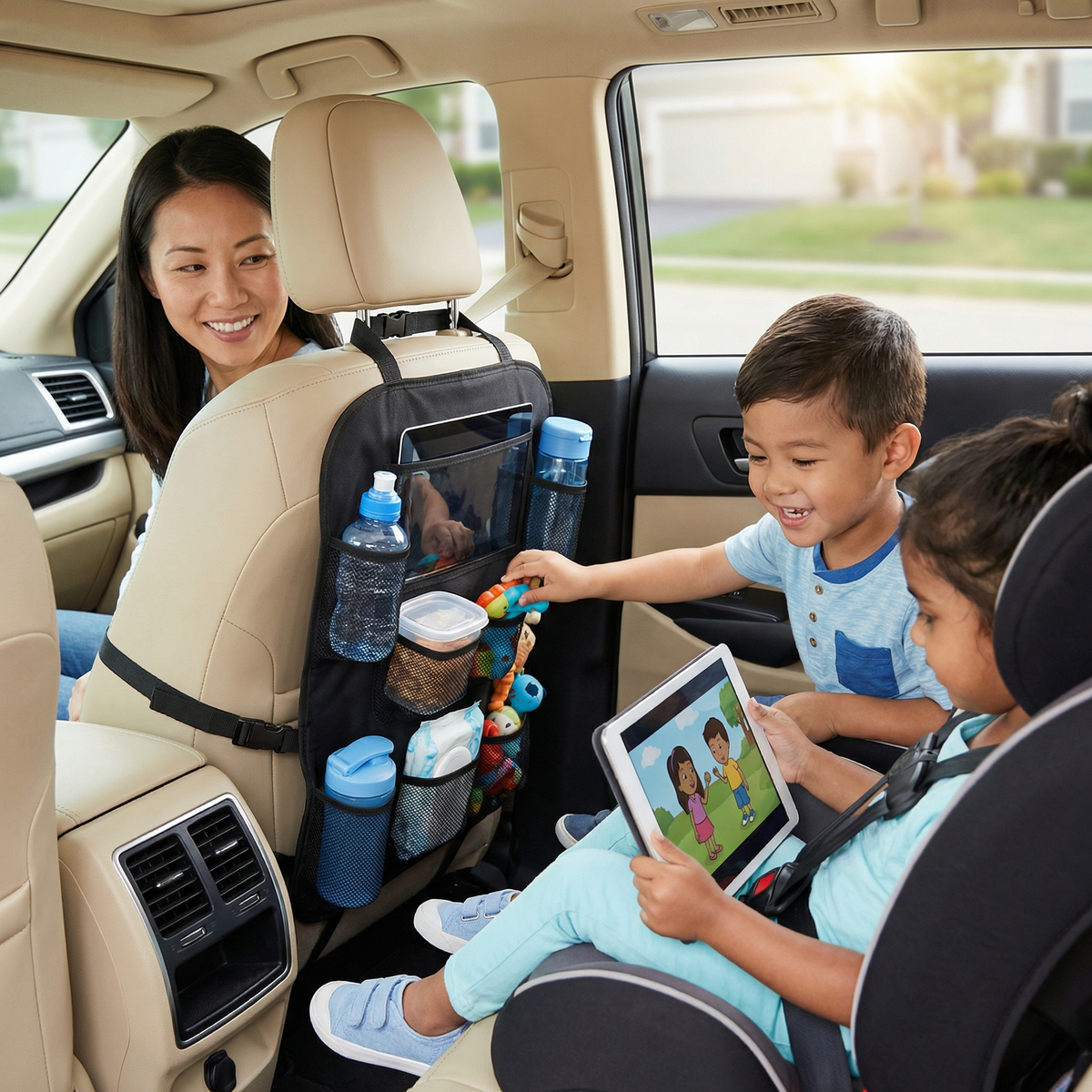 Car Seat Protector and Organizer for Kids