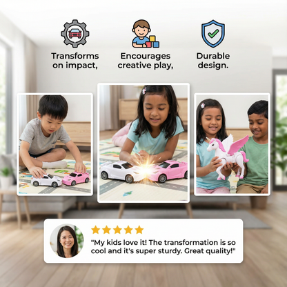 Transforming Unicorn Toy Cars