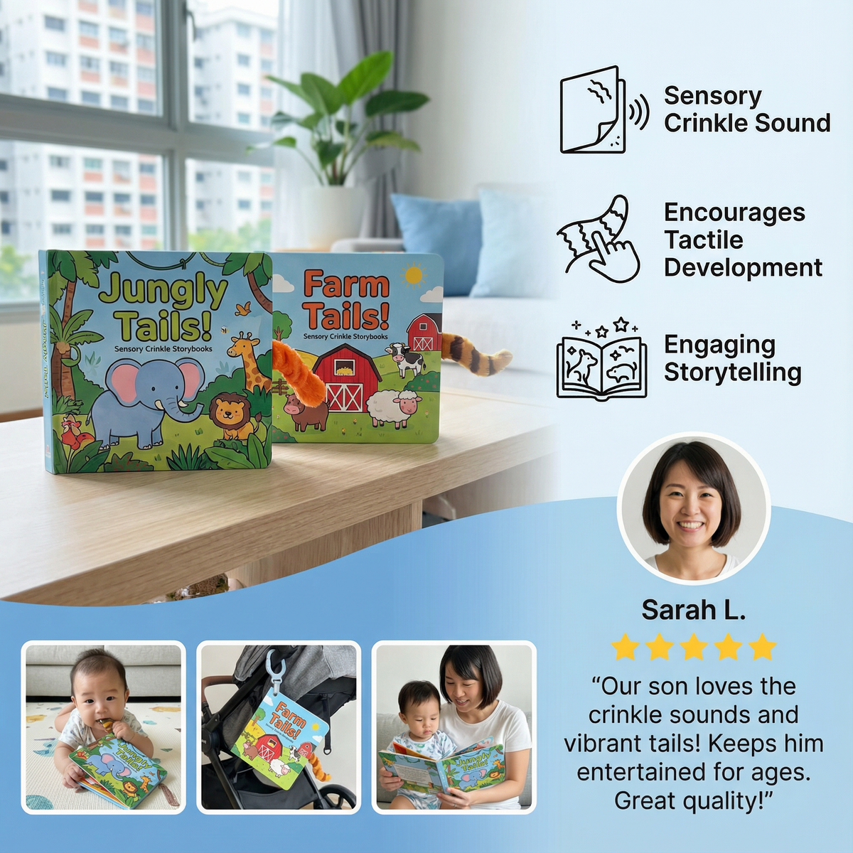 Sensory Crinkle Storybook for Toddlers