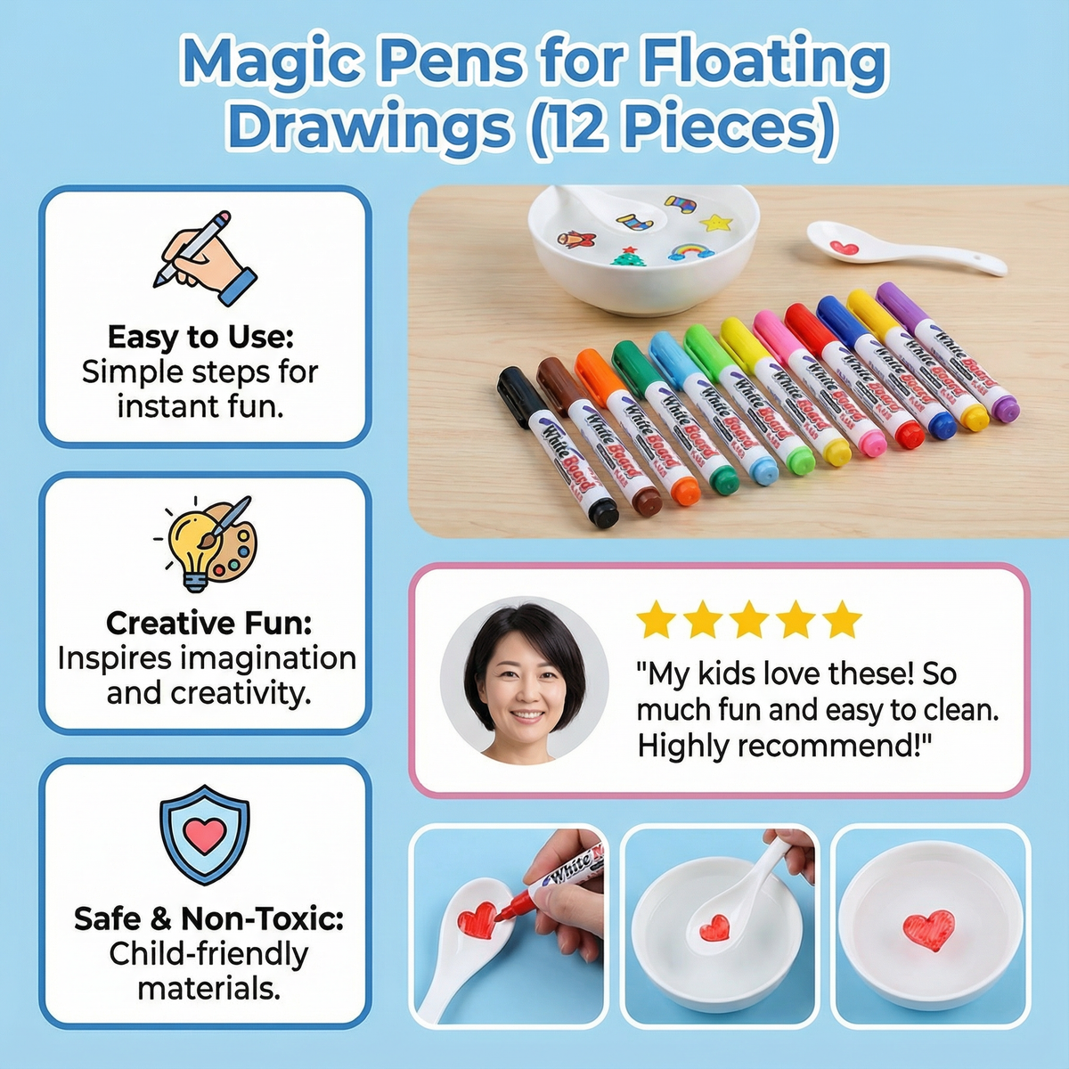Magic Pens for Floating Drawings (12 Pieces)