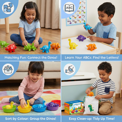 Educational Montessori Colour Dinosaur Sorting Game Set