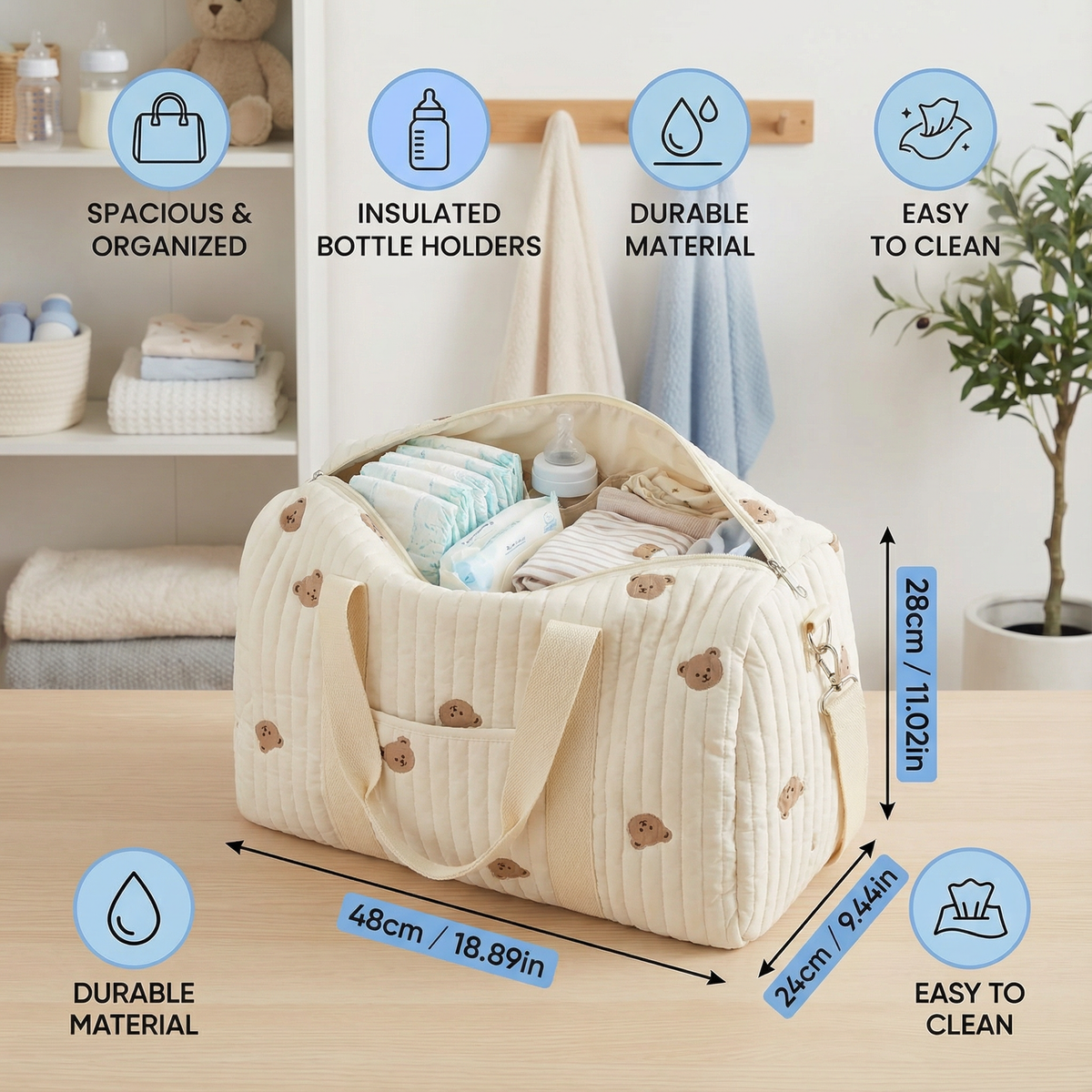 Large Mommy Baby Bag – Space for Everything Moms Need!
