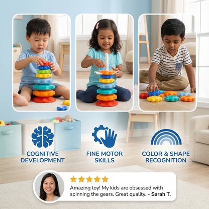 Rainbow Spinning and Color Tower Toy