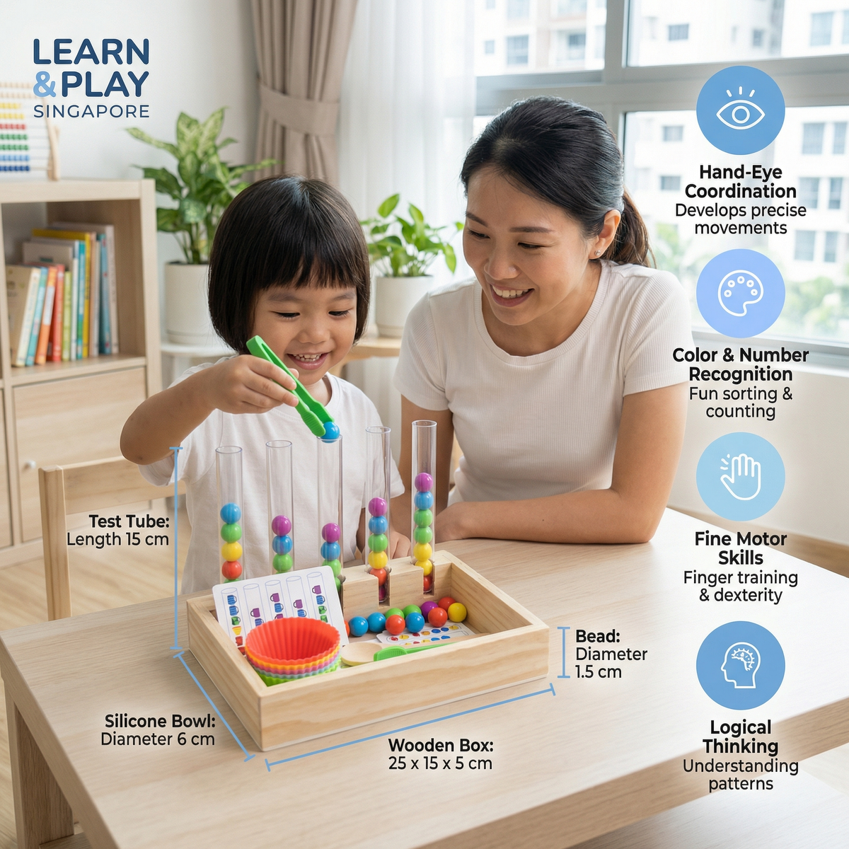 Montessori Test Tube Colors and Numbers Play and Learning Set