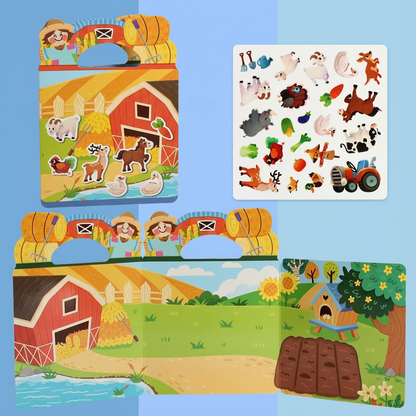 Reusable Montessori Sticker Books with Various Themed Worlds