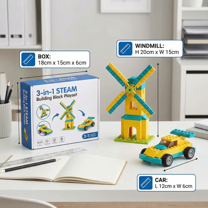 3-in-1 Science and Technology Building Block Playset