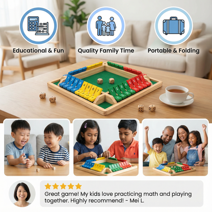 Shut The Box Family Folding Game – 4 Player Set
