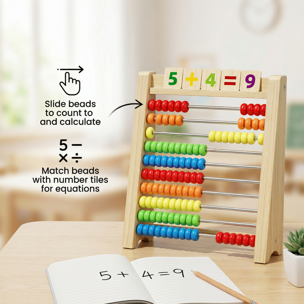 Wooden Counting Frame for Learning Numbers and Maths