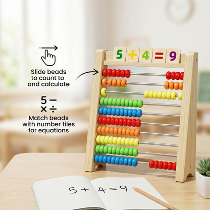 Wooden Counting Frame for Learning Numbers and Maths