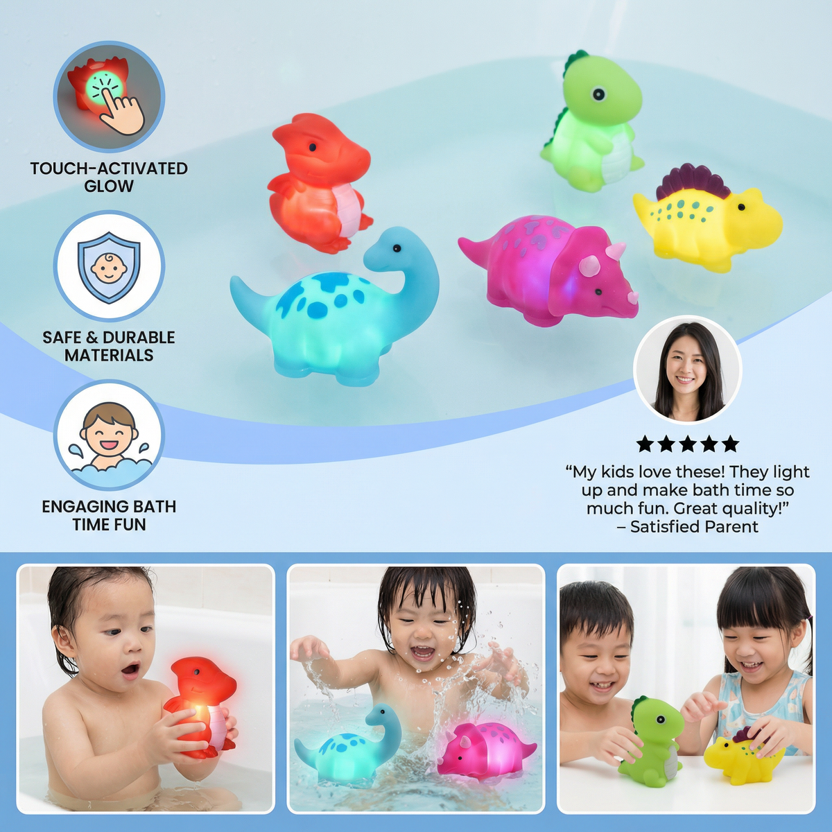 Glowing Bath Dinosaur Toy