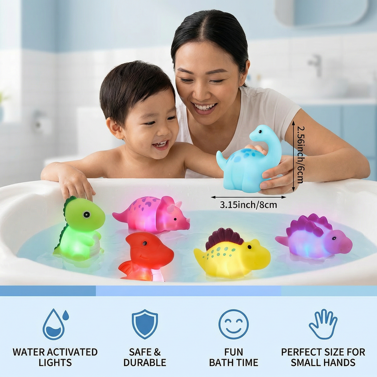 Glowing Bath Dinosaur Toy