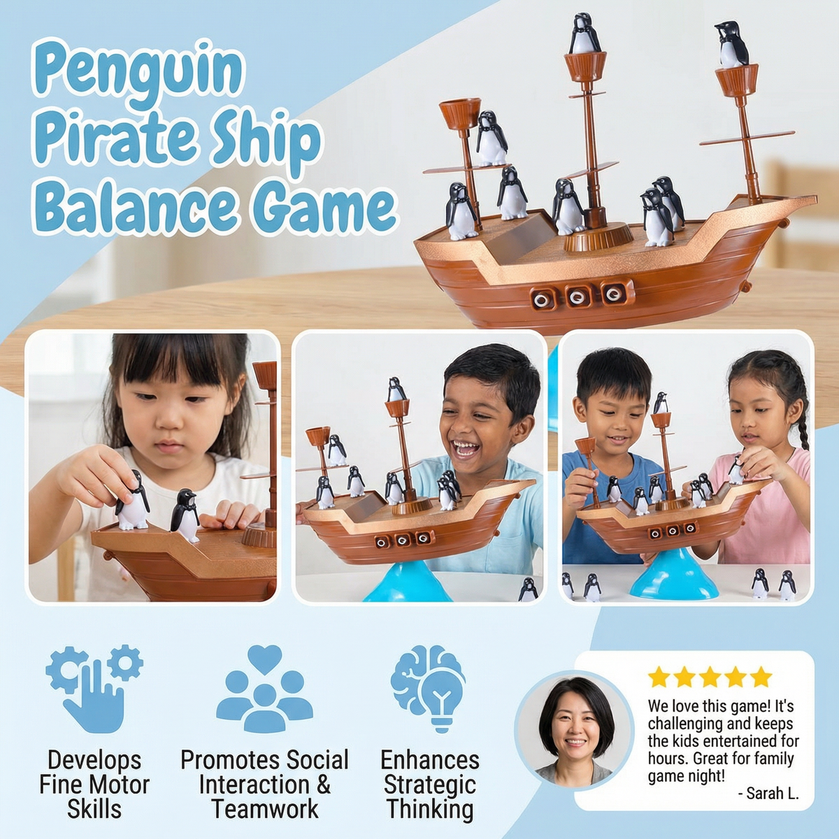 Penguin Pirate Ship Balance Game