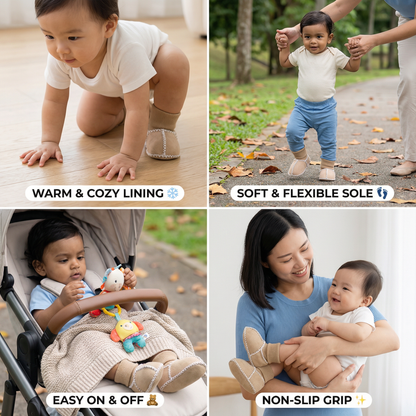 Lined Baby Winter Sock Shoes in Suede Look