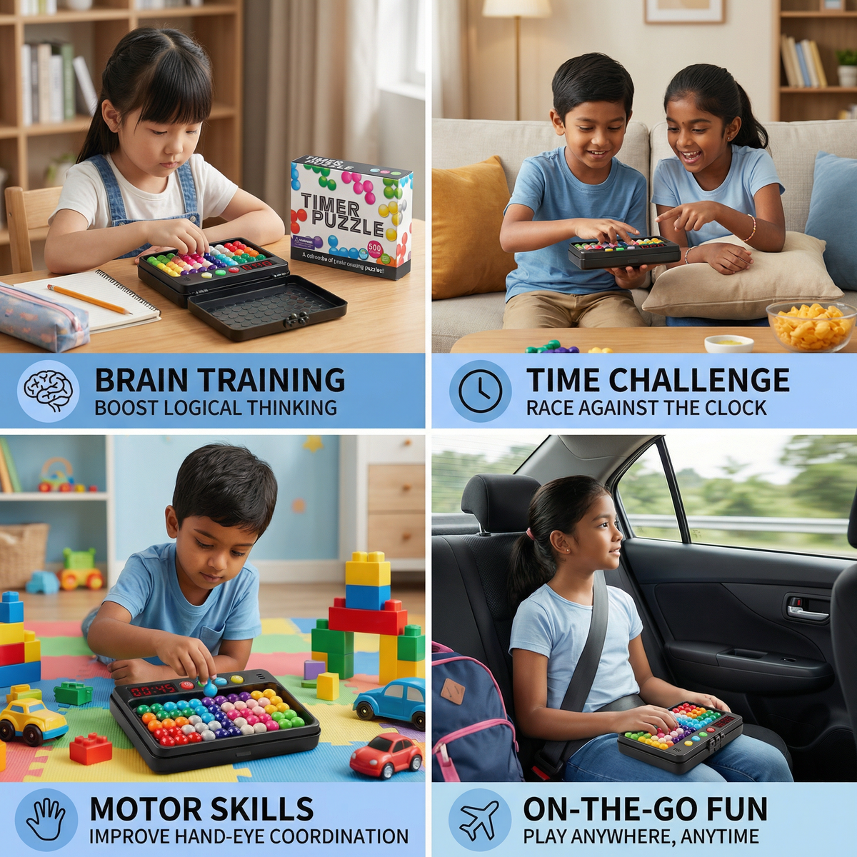 Logic Thinking Game for Kids – 500 Puzzles With Timer